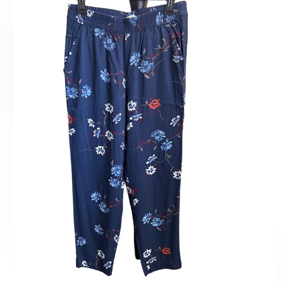 Jessica Simpson Womens Navy Blue Floral Pull On Straight Leg Pant Size Small - Picture 4 of 4